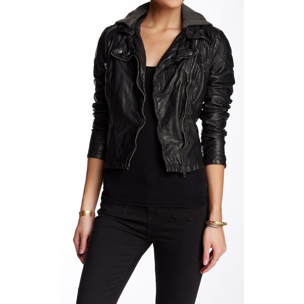 Free People Faux Leather 8 Zipper Sleeves Vegan